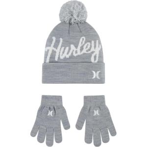imageHurley Unisex Kids Beanie and Glove SetGrey HeatherWhite