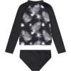 imageHurley Girls Long Sleeve Rash Guard 2Piece SwimsuitBlackSail