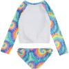 imageHurley Girls Long Sleeve Rash Guard 2Piece SwimsuitMulti Tie Dye