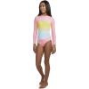imageHurley Girls Long Sleeve Rash Guard 2Piece SwimsuitPink Flamingo