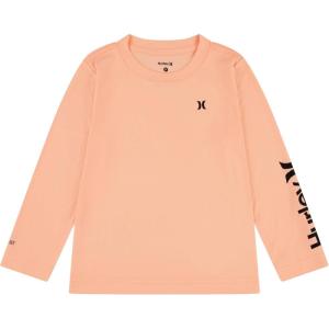 imageHurley Boys Long Sleeve UPF 50 Rash Guard Swim ShirtSunset Glow Heather