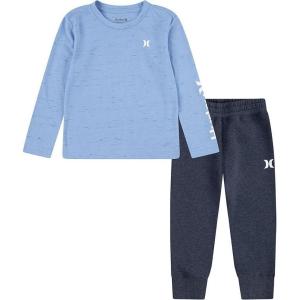 imageHurley boys Long Sleeve Soft Basic Cloud Slub Tshirt and Shorts 2piece Outfit Set2Piece Outfit SetLight Blue