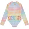 imageHurley Girls Long Sleeve One Piece Rash Guard SwimsuitRainbow