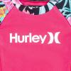 imageHurley Girls Long Sleeve Rash Guard 2Piece SwimsuitBlackHyper Pink