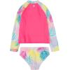 imageHurley Girls Long Sleeve Rash Guard 2Piece SwimsuitPink Punch