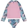 imageHurley Girls Long Sleeve Rash Guard 2Piece SwimsuitPinkPalms