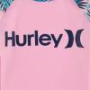 imageHurley Girls Long Sleeve Rash Guard 2Piece SwimsuitPinkPalms
