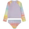 imageHurley Girls Long Sleeve Rash Guard 2Piece SwimsuitRainbow