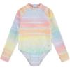 imageHurley Girls Long Sleeve One Piece Rash Guard SwimsuitRainbow