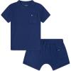 imageHurley babyboys And Toddler Rib Knit Tshirt and Shorts 2piece Outfit SetMidnight Blue