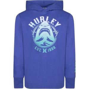 imageHurley boys Long Sleeve Hooded Graphic TshirtThunderberry Heather