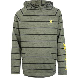 imageHurley boys Long Sleeve Soft Basic Cloud Slub Hooded TshirtArmyStripe