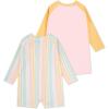 image:imageHurley Baby 2Pack Long Sleeve Rash Guard CoverallPale Ivory StripePink