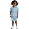 image:imageHurley Baby and Toddler Boys Short Sleeve Button Up Shirt and Shorts 2Piece Outfit SetBlue Ice