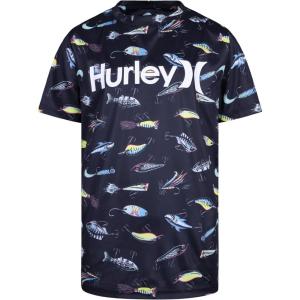 image:imageHurley Boys Icon UPF 50 Rash Guard Swim ShirtBlackLure Print