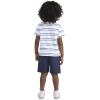 image:imageHurley Baby and Toddler Boys Soft Basic Cloud Slub TShirt and Shorts 2Piece Outfit SetMidnight BlueStripe