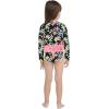image:imageHurley BabyGirls Long Sleeve One Piece Rash Guard SwimsuitBlackMulti Floral
