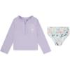 image:imageHurley Baby and Toddler Girls Long Sleeve Rash Guard Swim Suit 2Piece Outfit SetPurpleMulti