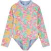 image:imageHurley BabyGirls Long Sleeve One Piece Rash Guard SwimsuitBlue IceFloral