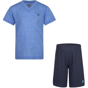 image:imageHurley Baby and Toddler Boys Soft Basic Cloud Slub TShirt and Shorts 2Piece Outfit SetLight Blue