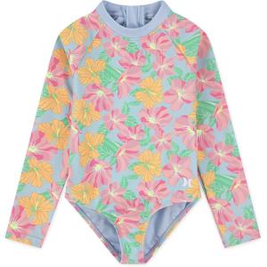 image:imageHurley BabyGirls Long Sleeve One Piece Rash Guard SwimsuitBlue IceFloral
