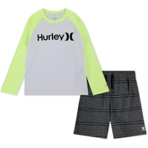 image:imageHurley Boys Baby and Toddler Boys Swim Suit 2piece Outfit SetBlackYellow