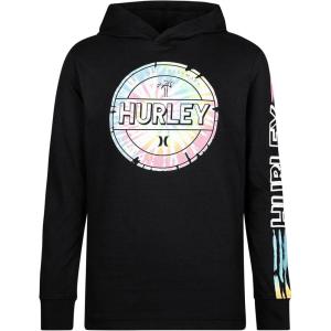 image:imageHurley boys Long Sleeve Hooded Graphic TshirtBlackMulti Tie Dye