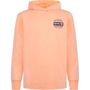 image:imageHurley boys Long Sleeve Hooded Graphic TshirtSunset Glow Heather