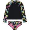 image:imageHurley Girls Twopiece Rashguard Set Big KidBlackMulti Floral