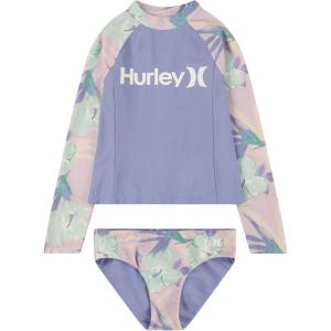image:imageHurley Girls Twopiece Rashguard Set Big KidLight Orchid