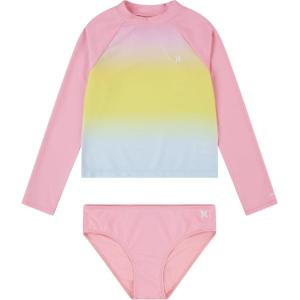 image:imageHurley Girls Twopiece Rashguard Set Big KidPink Flamingo