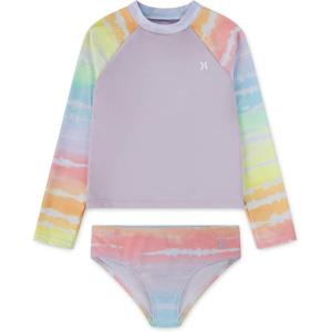 image:imageHurley Girls Twopiece Rashguard Set Big KidRainbow