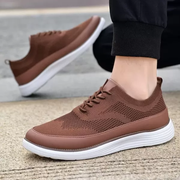 TIOSEBON Men's Casual Sneakers Dress Shoes-Comfort Dress Sneakers Mesh Knit Lightweight Breathable Formal Oxford Business Shoes