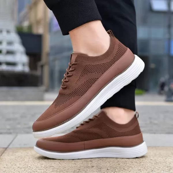 TIOSEBON Men's Casual Sneakers Dress Shoes-Comfort Dress Sneakers Mesh Knit Lightweight Breathable Formal Oxford Business Shoes