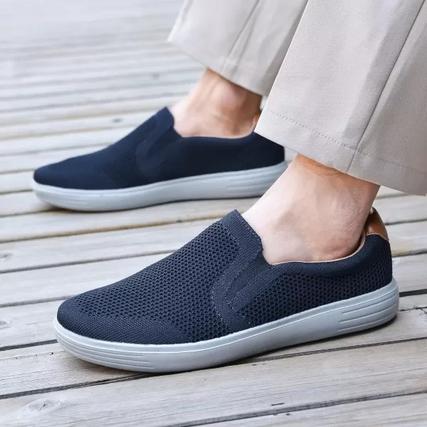 TIOSEBON Men's Mesh Slip on Walking Shoes-Comfortable Work Drving Tennis Loafer Sneaker