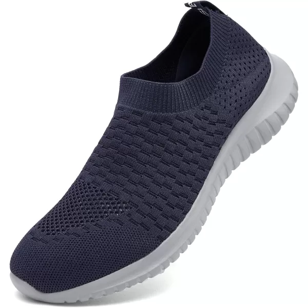 TIOSEBON Men's Walking Tennis Shoes Knit Running Slip-on Lightweight Running Sneakers