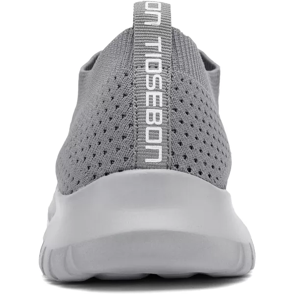 TIOSEBON Men's Walking Tennis Shoes Knit Running Slip-on Lightweight Running Sneakers