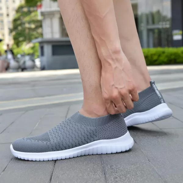 TIOSEBON Men's Walking Tennis Shoes Knit Running Slip-on Lightweight Running Sneakers
