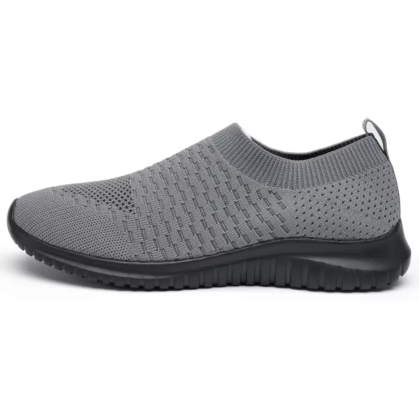 TIOSEBON Men's Walking Tennis Shoes Knit Running Slip-on Lightweight Running Sneakers