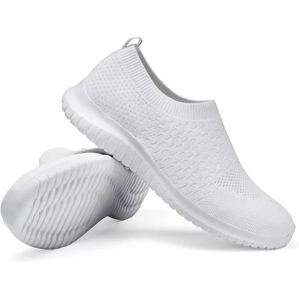 TIOSEBON Men's Walking Tennis Shoes Knit Running Slip-on Lightweight Running Sneakers