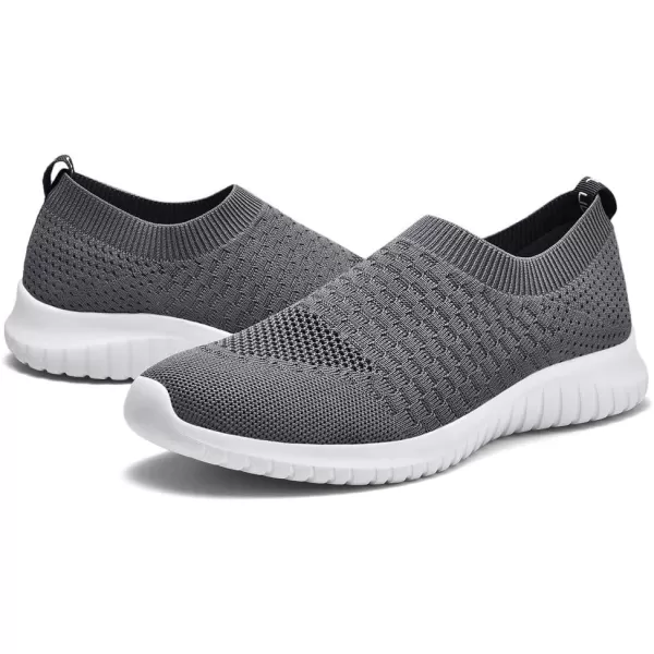 TIOSEBON Men's Walking Tennis Shoes Knit Running Slip-on Lightweight Running Sneakers