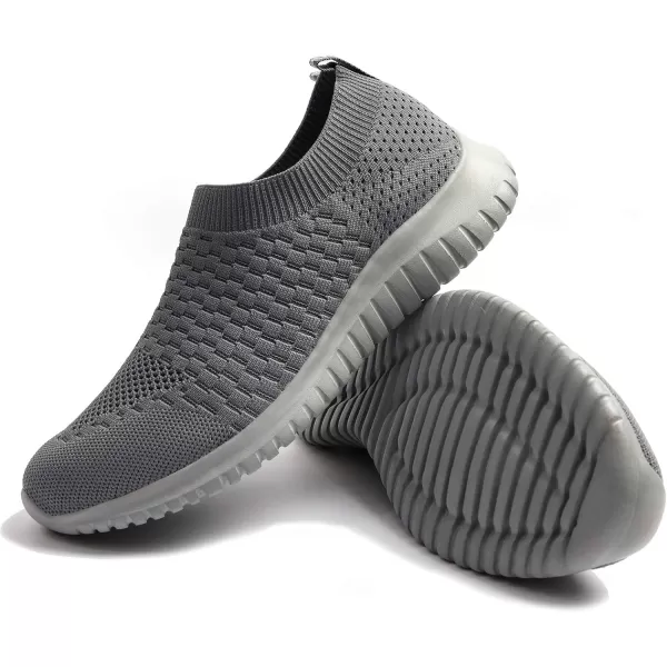 TIOSEBON Men's Walking Tennis Shoes Knit Running Slip-on Lightweight Running Sneakers