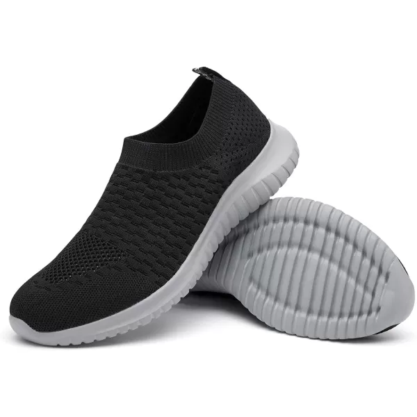 TIOSEBON Men's Walking Tennis Shoes Knit Running Slip-on Lightweight Running Sneakers