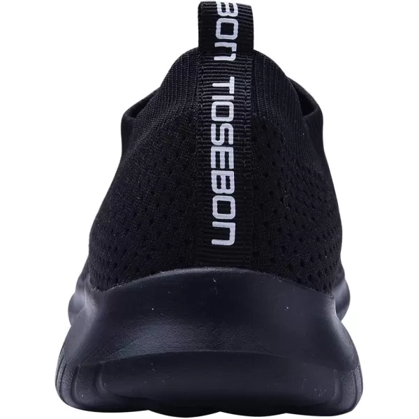 TIOSEBON Men's Walking Tennis Shoes Knit Running Slip-on Lightweight Running Sneakers