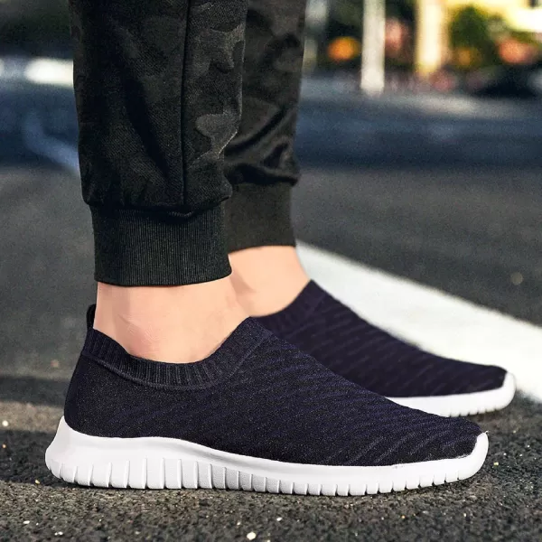 TIOSEBON Men's Walking Tennis Shoes Knit Running Slip-on Lightweight Running Sneakers
