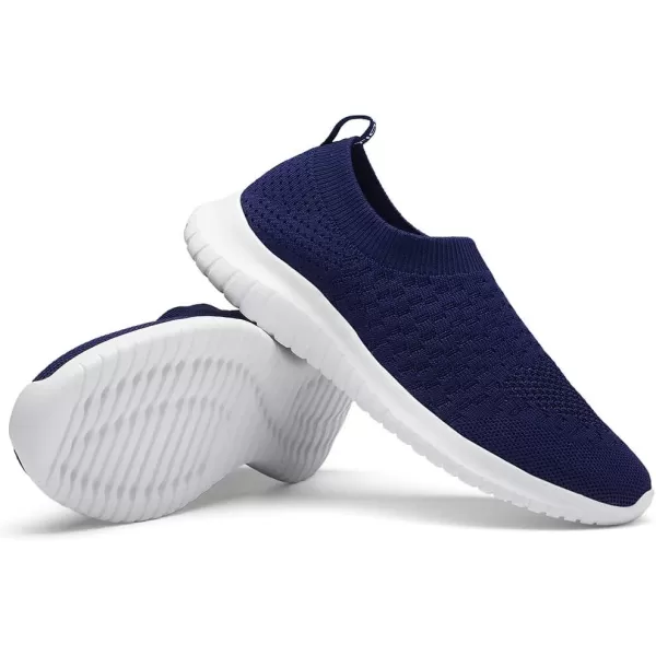 TIOSEBON Men's Walking Tennis Shoes Knit Running Slip-on Lightweight Running Sneakers