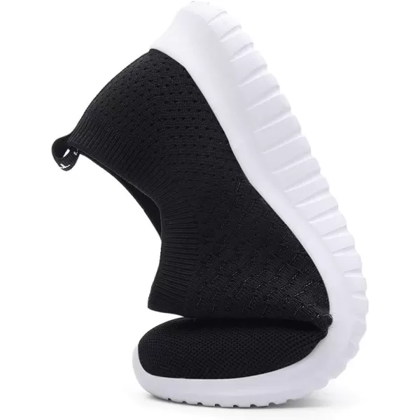 TIOSEBON Men's Walking Tennis Shoes Knit Running Slip-on Lightweight Running Sneakers