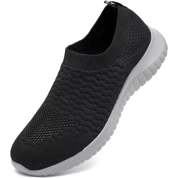 TIOSEBON Men's Walking Tennis Shoes Knit Running Slip-on Lightweight Running Sneakers