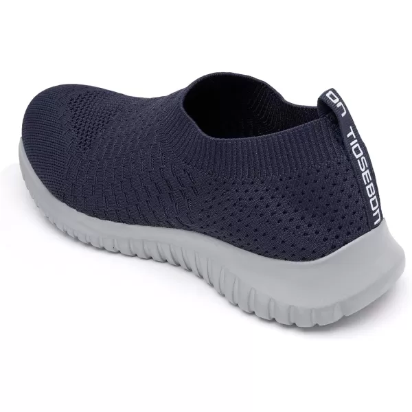 TIOSEBON Men's Walking Tennis Shoes Knit Running Slip-on Lightweight Running Sneakers