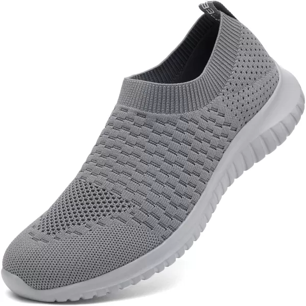 TIOSEBON Men's Walking Tennis Shoes Knit Running Slip-on Lightweight Running Sneakers